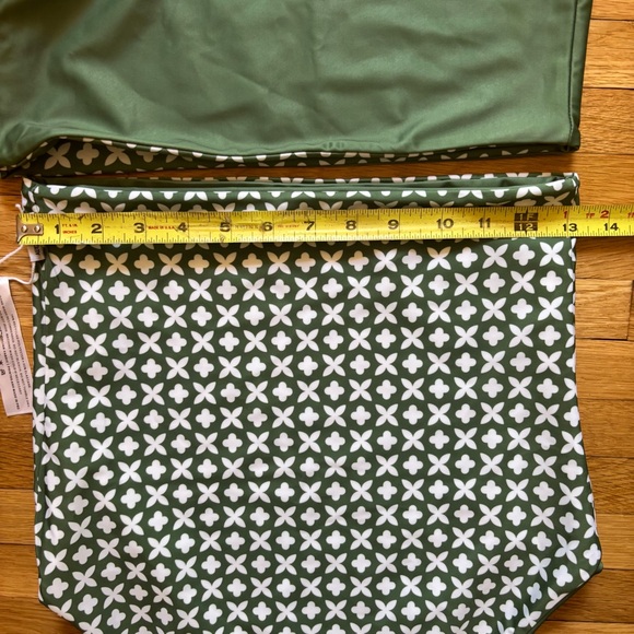 BAIIA Swim Two Piece NWT White & Green Floral One Shoulder High Waist 8 Retro - Picture 7 of 10